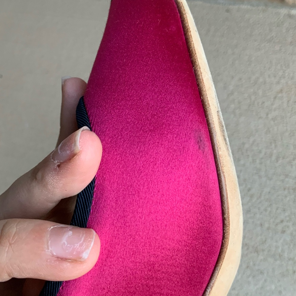 GIUSEPPE ZANOTTI Pink Black Satin Women's Peep Toe Pumps Heels Size 10 - Picture 3 of 15